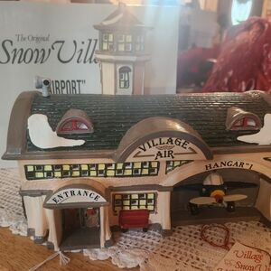Dept 56 Village Air Hangar Holiday Decoration